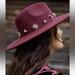 Anthropologie Accessories | Anthropologie Burgundy Gold Moon Star Charm Trimmed Wool Rancher Hat Nwot $75 | Color: Purple | Size: Os