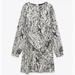 Zara Dresses | Nwt Xs Zara Satin Effect Animal Print Dress! | Color: Black/White | Size: Xs
