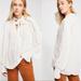 Free People Tops | Free People | New Wishful Moments Ivory Tie Neck Embroidered Top Women’s Size M | Color: Cream/White | Size: M