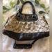 Coach Bags | Coach Brown Patent Leather & Khaki Monogram Handbag, C1294-F15443 | Color: Brown/Cream | Size: Os
