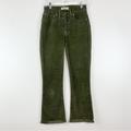 Madewell Pants & Jumpsuits | Madewell Cali Demi-Boot Corduroy Cropped Pants Green 24 Raw Hem Button Fly | Color: Green | Size: 24