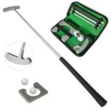 Andoer Putting Set with Putter 2 Balls Putting Cup for Travel Indoor Putting Practice Portable Putter Kit Fits for Right Handed