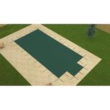 GLI Pool Products 16 x 32 ft. Rectangular Green Solid Safety Cover with Center End Step - Green - 16 x 32 ft.