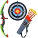 AZToys Light Up Bow and 6 Arrow Archery Play Set for Kids For Outdoor Hunting Play with Durable Arrows Quiver and Target