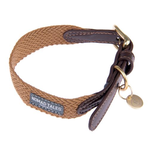 Nomad Tales Bloom Halsband, Caramel L: 46 - 52 cm Halsumfang, B 38 mm Hund