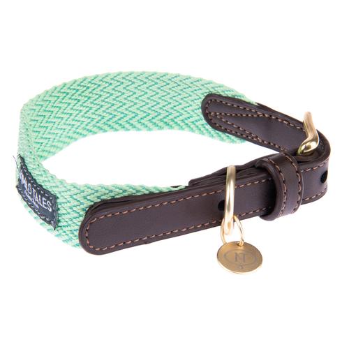 Nomad Tales Bloom Halsband, Mint M: 40 - 46 cm Halsumfang, B 32 mm Hund