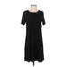 Ann Taylor LOFT Casual Dress - Shift: Black Solid Dresses - Women's Size 2 Petite