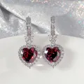 Boucles d'Oreilles en Forme de Cœur Brcorporelle CZ Argent 925 pour Femme Clou d'Oreilles en Clip