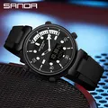 SANDA – montre-bracelet de Sport étanche pour hommes Double affichage numérique à Quartz LED Date