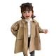 Manteau long en coton pour filles coupe-vent décontracté veste d'école vêtements d'extérieur pour