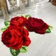 Tapis de Sol en Forme de Fleur Rose Absorption d'Eau Non-ALD Polymère pour Salon Chambre à