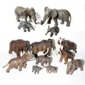 Éléphant de Famille Africaine Miniature Modèle Animal Collection Science Jouets Animal Sauvage