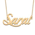 Sarai-Collier Prénom Plaqué Or pour Femme Bijoux Personnalisés en Acier Inoxydable Pendentif