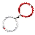 Yin Yang – Bracelet à perles rouges en forme de cœur pour couple 2 pièces/ensemble pendentif