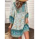ZANZEA-Robe d'été à imprimé floral pour femme col en V manches courtes robe d'été bohème