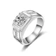 HOYON – bague en or blanc 18K pour hommes grande taille style diamant 1 carat anneau d'affaires