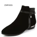 ZXRYXGS-Bottes pointues en cuir de vachette conviviale ré pour femmes chaussures tendance talons