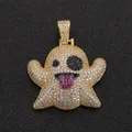 Iced Out mesurost of Grimace Pendentif Collier pour Homme Hip Hop Rock Cool Jewelry