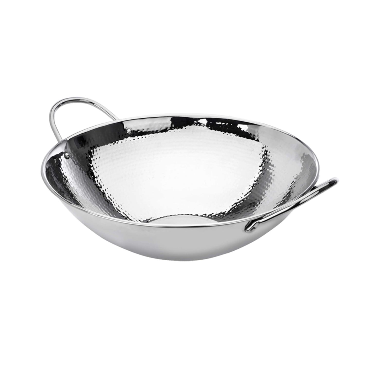 Eastern Tabletop 5702 14" Stainless Steel Stir Fry Pan - Cooking and Serving