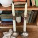 Pair of Mother of Pearl and Silver Plate Candle Stick Holders