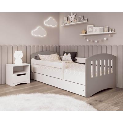 KocotKids »Classic« Bett in weiß/grau 140x80 cm / mit Bettschublade und Matratze Image