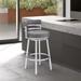 Titana Faux Leather Upholstered Swivel Bar/Counter Stool in Brushed Stainless Steel