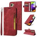 UUCOVERS Galaxy A14 5G Flip Phone Case Cover PU Leather TPU Drop Proof Kickstand Magnetic Closure Wallet Business Cover Case with Wrist Strap & Card Holder for S-amsung Galaxy A14 5G 6.6 2023 Red