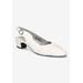 Wide Width Women's Bates Pump by Easy Street in White (Size 8 1/2 W)