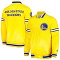 Men's Starter Gold Golden State Warriors Slider Satin Full-Snap Varsity Jacket