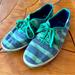 Kate Spade Shoes | Kate Spade Keds Sneakers Teal Blue Stripe Size 7 Women | Color: Blue/Green | Size: 7