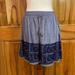 J. Crew Skirts | J. Crew Lightweight Cotton Denim Skirt - Intricately Embroidered Hem Size S | Color: Blue | Size: S