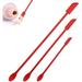 Tutuviw Mini Spatula Set 3 Pcs Silicone Tiny Makeup Spatulas for Skinny Openings Bottles Cosmetics Lotion Beauty Spatulas Thin Jar Spatula for Kitchen Red