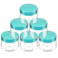 6 Count Refillable Cosmetic Containers with Lids Small Makeup Jars Plastic Sample Containers 20 Gram Cosmetic Jars for Traveling