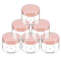 6 Count Refillable Cosmetic Containers with Lids Small Makeup Jars Plastic Sample Containers 20 Gram Cosmetic Jars for Traveling