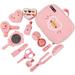 Makeup Toys with Bag Attractive Smooth Surface Safe Dreamlike Novel Colorful Girl Role Play Simulation Makeup Cosmetic Toy Birthday Gift Pink