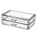 Suzicca 2 Drawer Transparent Acrylic Makeup Storage Box Desk Jewelry & Clear Cosmetic Organizer Vanity Storage Display Box Make Up Organizers And Storage Makeup Stand