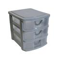 3 Drawer Mini Plastic Organizer Valet Makeup HBA Cosmetics Arts & Crafts Desktop Stationary Multi Purpose 7.5 x 6 x 6.5 Gray