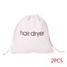 2pcs Hair Dryer Cover Sleeve Canvas Storage Package Small Bag Drawstring Travel Candy Jewelry Makeup Pouch