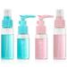 FRCOLOR Spray Bottle Set Portable Leak-proof Toiletries Liquid Containers Empty Transparent 2 Pump Bottles and 2 Spray Bottles for Refilling Shampoo Lotion Cream