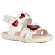 Geox J Haiti Girl Sandal, White/RED, 25 EU