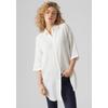 Hemdblusenkleid VERO MODA "VMNATALI 3/4 LONG OVERSHIRT NOOS", Damen, Gr. M (38), N-Gr, weiß (snow weiß), Cru00eape, Obermaterial: 100% Baumwolle, unifarben, casual, oversize ca. Mitte Oberschenkel, 3/4-Ärmel, Kleider, mit 3/4 Ärmel