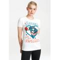 T-Shirt LOGOSHIRT "Marvel - My Boyfriend Is A Superhero" Gr. XL, weiß (altweiß) Damen Shirts Print