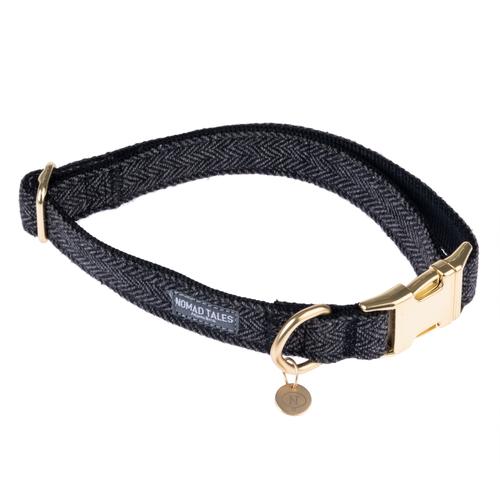 Nomad Tales Calma Halsband, Ebony Größe L: 39-64cm Halsumfang B25mm Hund