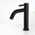 Robinet d'évier en acier inoxydable à trou unique robinet d'eau froide simple robinet de ark noir