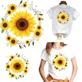 Autocollant de chaleur de tournesol jaune sur T-Shirt bricolage transfert pour vêtements beaux