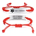 Bracelet d'identification en corde tressée avec gravure personnalisée Bracelet réglable pour alerte