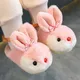 Babi-Pantoufles d'intérieur en fourrure de lapin pour enfants chaussures de dessin animé pour la