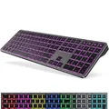 Clavier Bluetooth rétroéclairé 7 couleurs sans fil Rechargeable pour iOS Android Windows