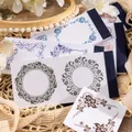 20 pieces Embossed note book vines and flowers series literary border round frame lace DIY handbook