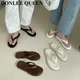 Pantoufles d'été ouvertes pour femmes chaussures plates décontractées sandales de loisirs tongs
